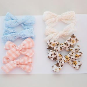 Lot de 8 noeuds, noeuds en queue de cochon, noeuds en queue de cochon, noeuds pour filles, barrettes