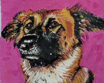 Custom Dog Portrait, Handpainted on a shirt from Photo. Painting Personalized, Commission Dog portrait, Pet loss memorial gift.