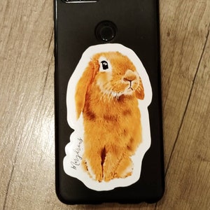 Cute bunny sticker: Jake Original art sticker. Pet lovers. image 3