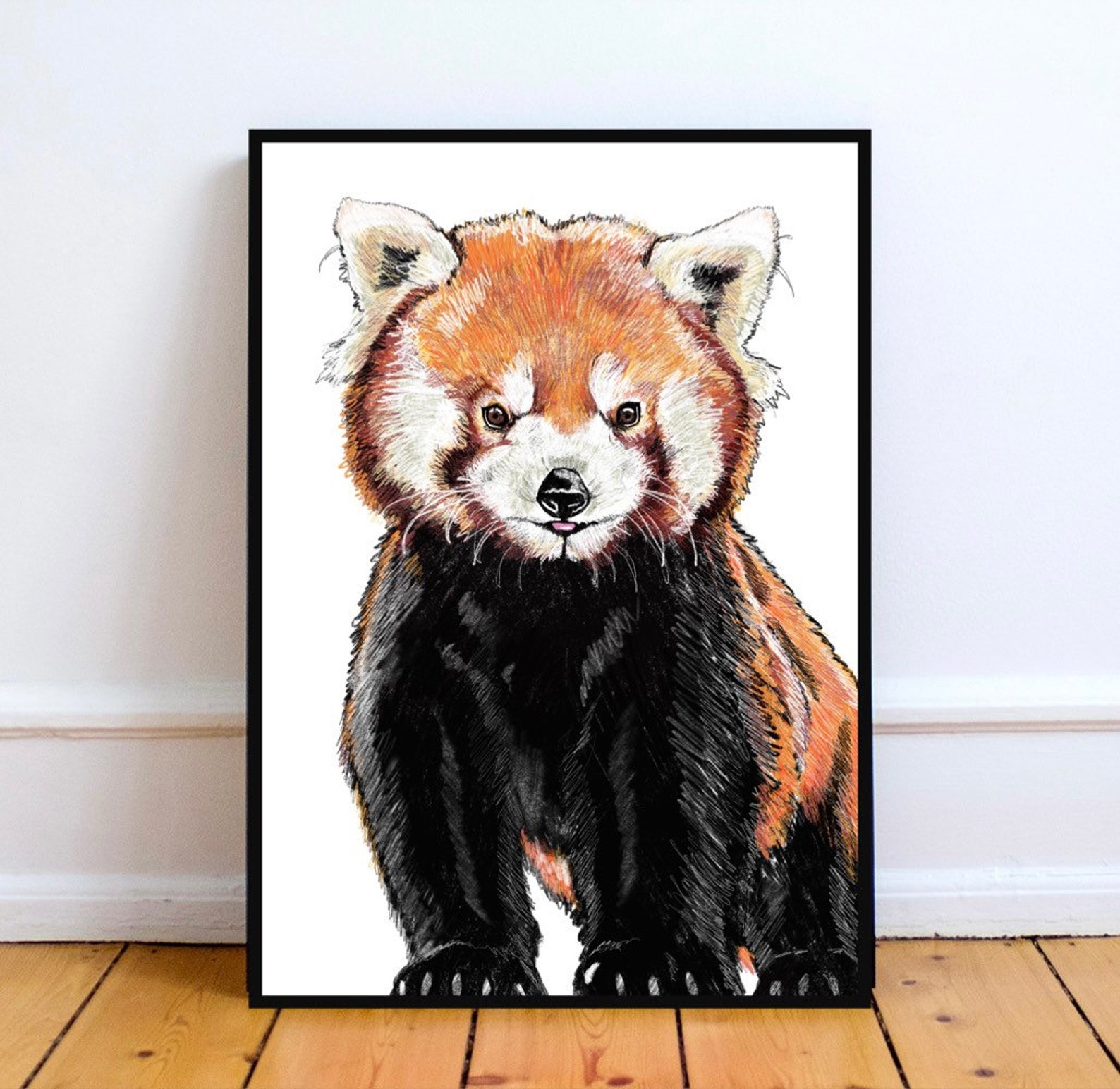 RED PANDA PRINT Animal Wall Print Jungle Print Home Etsy