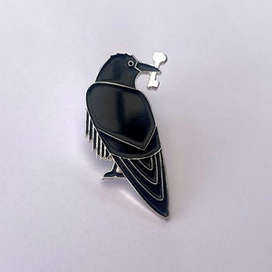 Sci-Hub academic lapel enamel pin. Science research PhD student brooch. Raven research journal. image 1