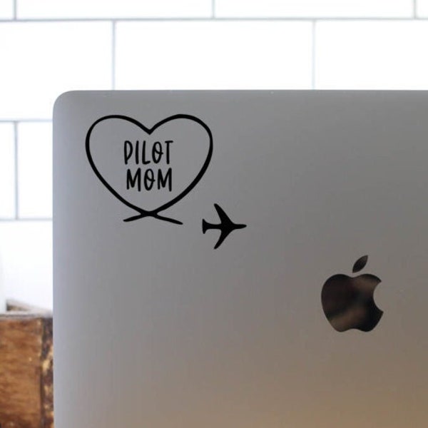 Pilot mom Decal - Super Cute - pilot decal - pilot sticker - pilot gift - mom gift - proud mom - airplane decal - airplane sticker - mom