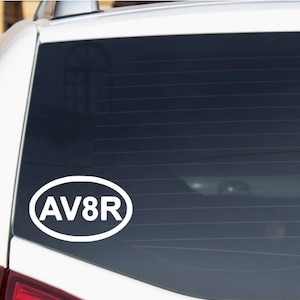 AV8R - Airplane Decal for car, laptop, hydro flask, cups, headset .... the possibilities are endless!