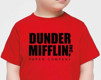 Lustiges Büro Kleinkind Shirt, DUNDER MIFFLIN, Kinder T-Shirt, Büro Humor, lustiges TV Shirt, Kurzarm, T-Shirt, Unisex, Paper Company T-Shirt