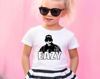 Eazy E Kleinkind-Shirt, EAZY – mit TEXT, Hip Hop, Kleinkind-Rundhalsausschnitt, 90er-Jahre-Rap-Kinder, Rap-Jugend-Shirt, West-Coast-Rap-Kinder-Shirt, Compton-Rapper