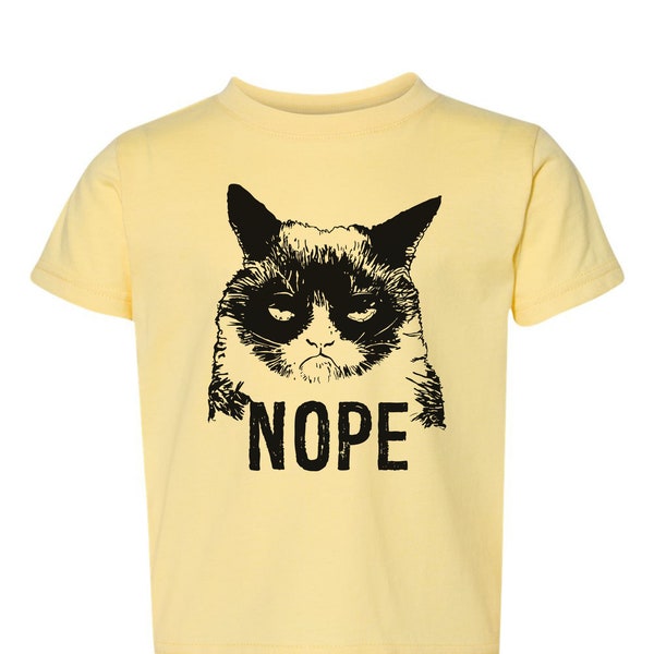 Funny Kids Shirt, GRUMPY CAT NOPE, Toddler Crew Neck, Youth Shirt, Funny Tee, Cat Lover, Youth, Unisex Tees, For Kids, Grumpy Cat Shirt, Tee