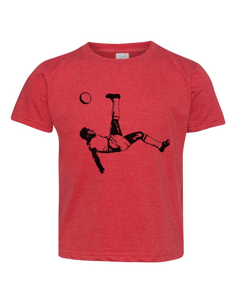 Soccer Toddler Shirt, PELE BICYCLE KICK, Toddler Crew Neck, Youth Shirt, TShirt, Funny Toddler Shirt, Soccer Tees, For Kids, Tee Shirts Red