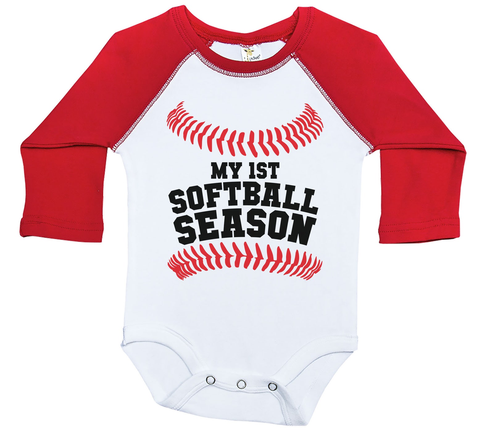 Softball Raglan Onesie My FIRST SOFTBALL SEASON Long Sleeve | Etsy