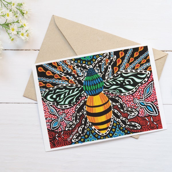 Bee Greeting Cards Etsy