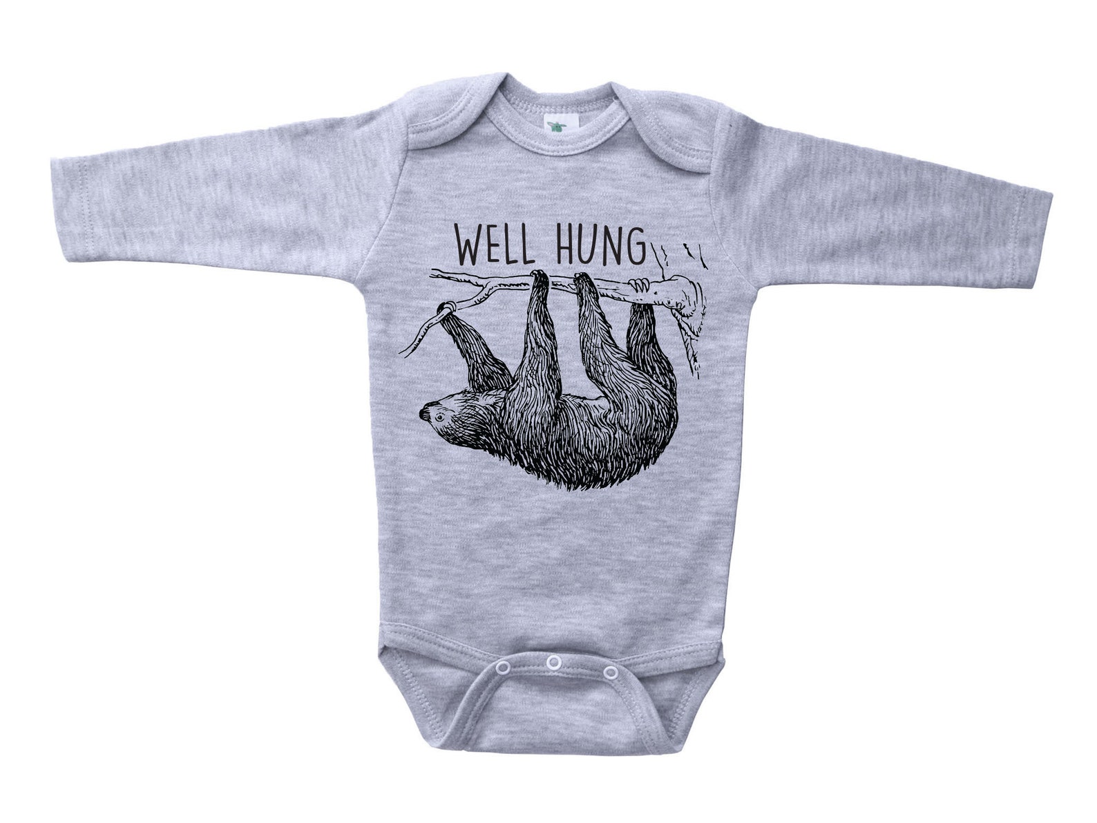 Funny Sloth Onesie WELL HUNG Baby Bodysuit Baby Shower | Etsy