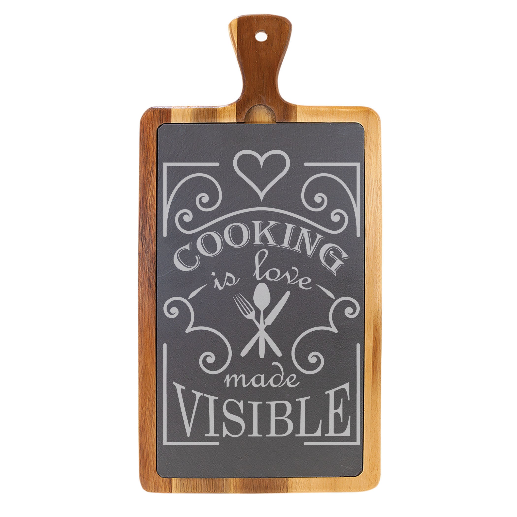 Engraved Cutting Board COOKING Is LOVE Made VISIBLE Etsy