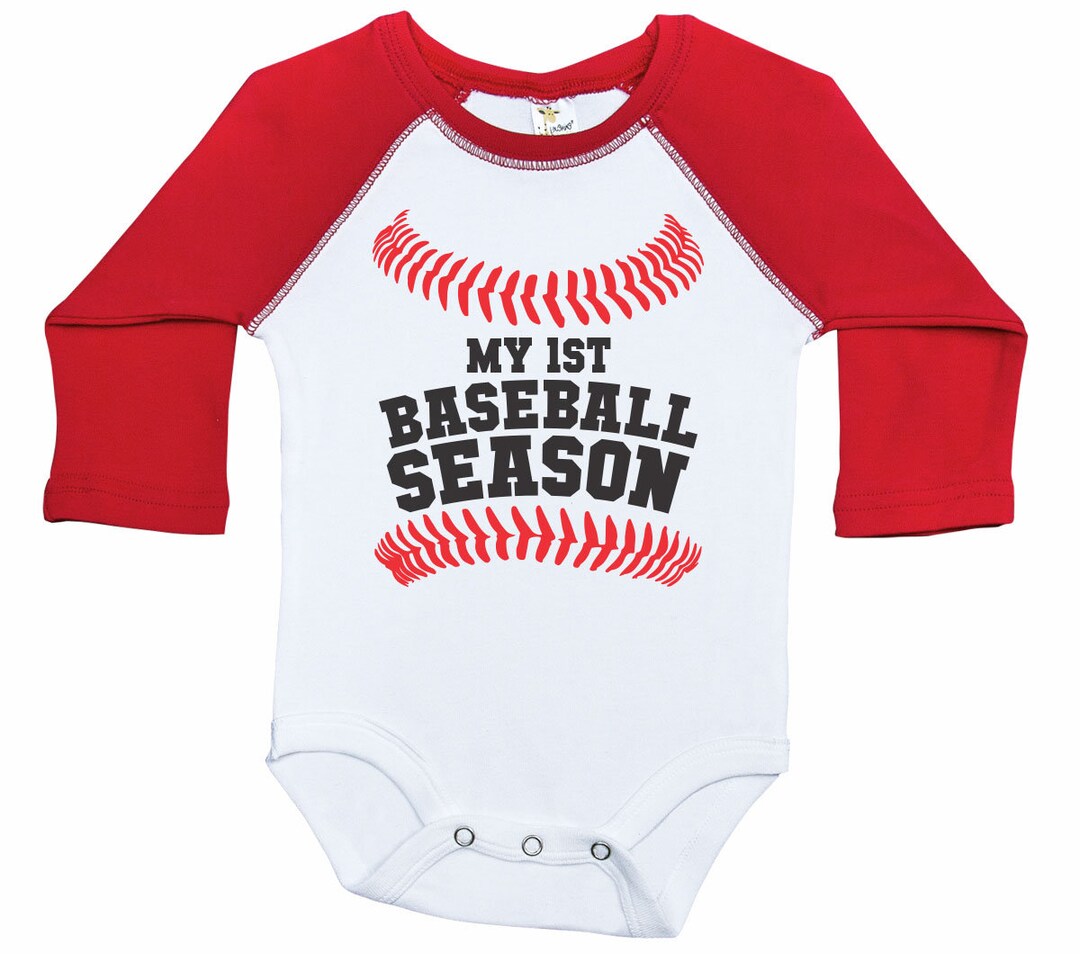 Baseball Onesies®, My FIRST BASEBALL SEASON, Long Sleeve Raglan Onesie