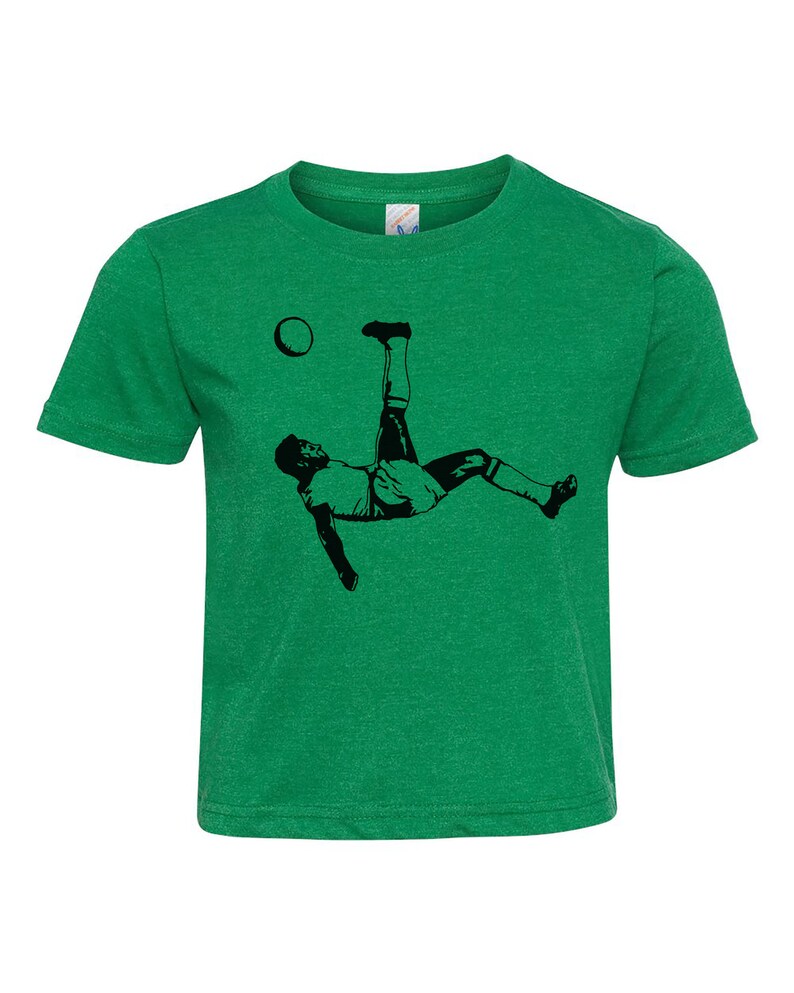 Soccer Toddler Shirt, PELE BICYCLE KICK, Toddler Crew Neck, Youth Shirt, TShirt, Funny Toddler Shirt, Soccer Tees, For Kids, Tee Shirts Green