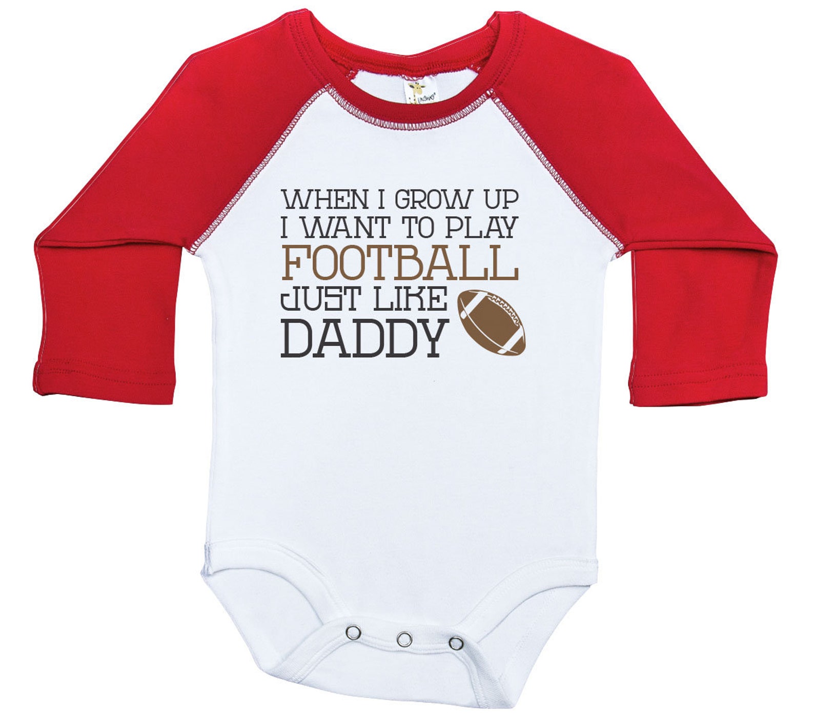 Football Onesie WHEN I Grow up FOOTBALL Like DADDY Long Etsy