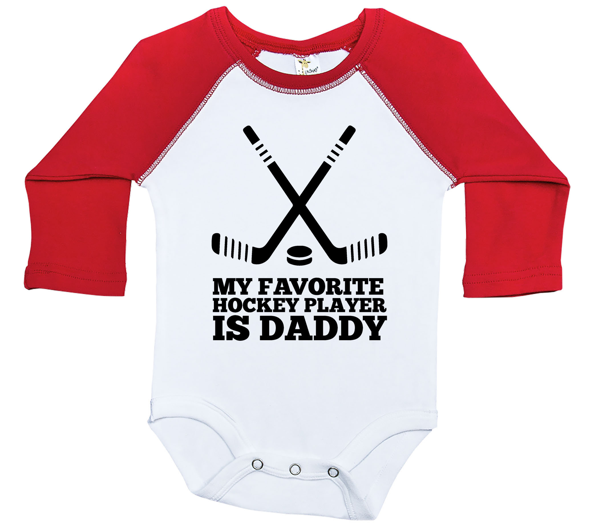 Hockey Onesie My FAVORITE HOCKEY Player is DADDY Long Sleeve Etsy
