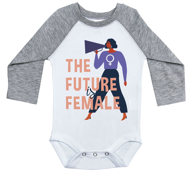 Raglan Onesie Baby Girl Outfits Girl Women/'s Day Onesie Newborn Onesie The FUTURE Is FEMALE Women/'s Day Long Sleeve Baby Shower Gift