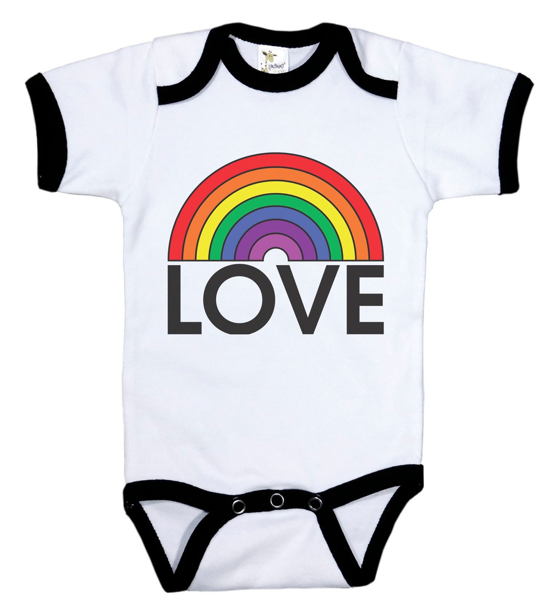 Gay Pride Ringer Onesie LOVE Rainbow Baby Bodysuit Baby | Etsy