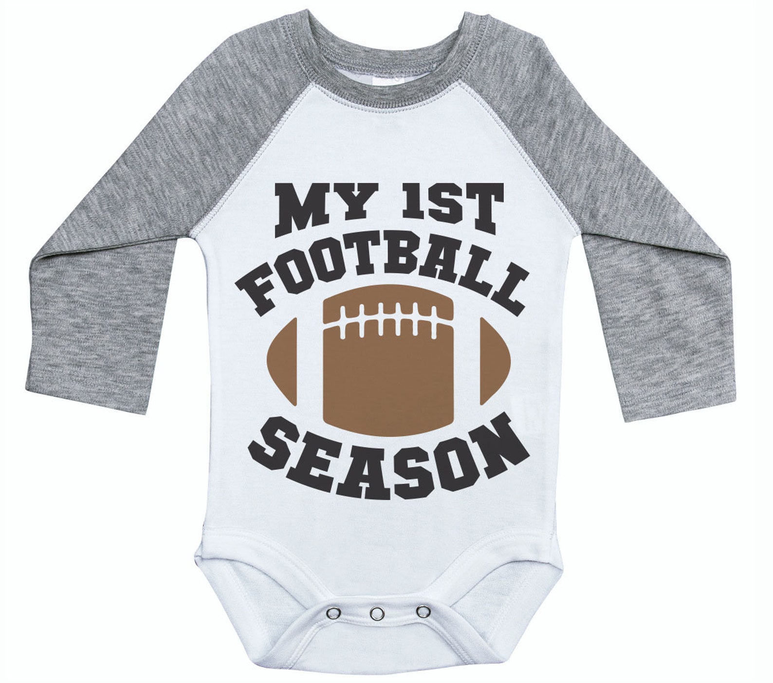 Football Onesies My FIRST FOOTBALL SEASON Long Sleeve Raglan Etsy