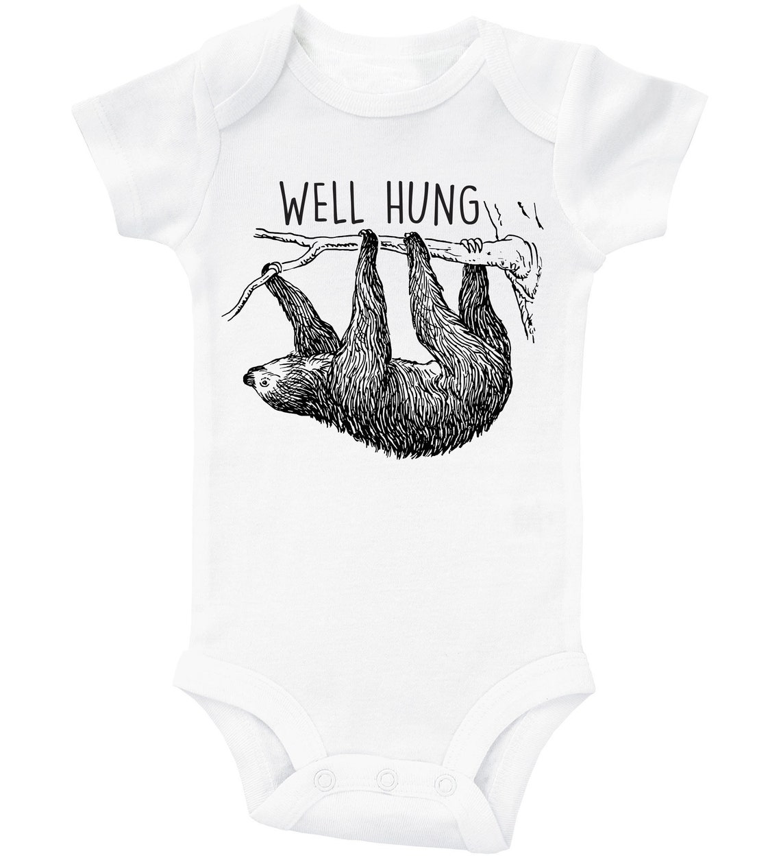 Funny Sloth Onesie WELL HUNG Baby Bodysuit Baby Shower | Etsy