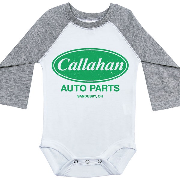 Funny Raglan Onesie®, CALLAHAN AUTO PARTS, Long Sleeve, 90s Onesie®, Newborn, Baby Shower Gift, Raglan Baby Onesie®, Tommy Boy, Farley Baby