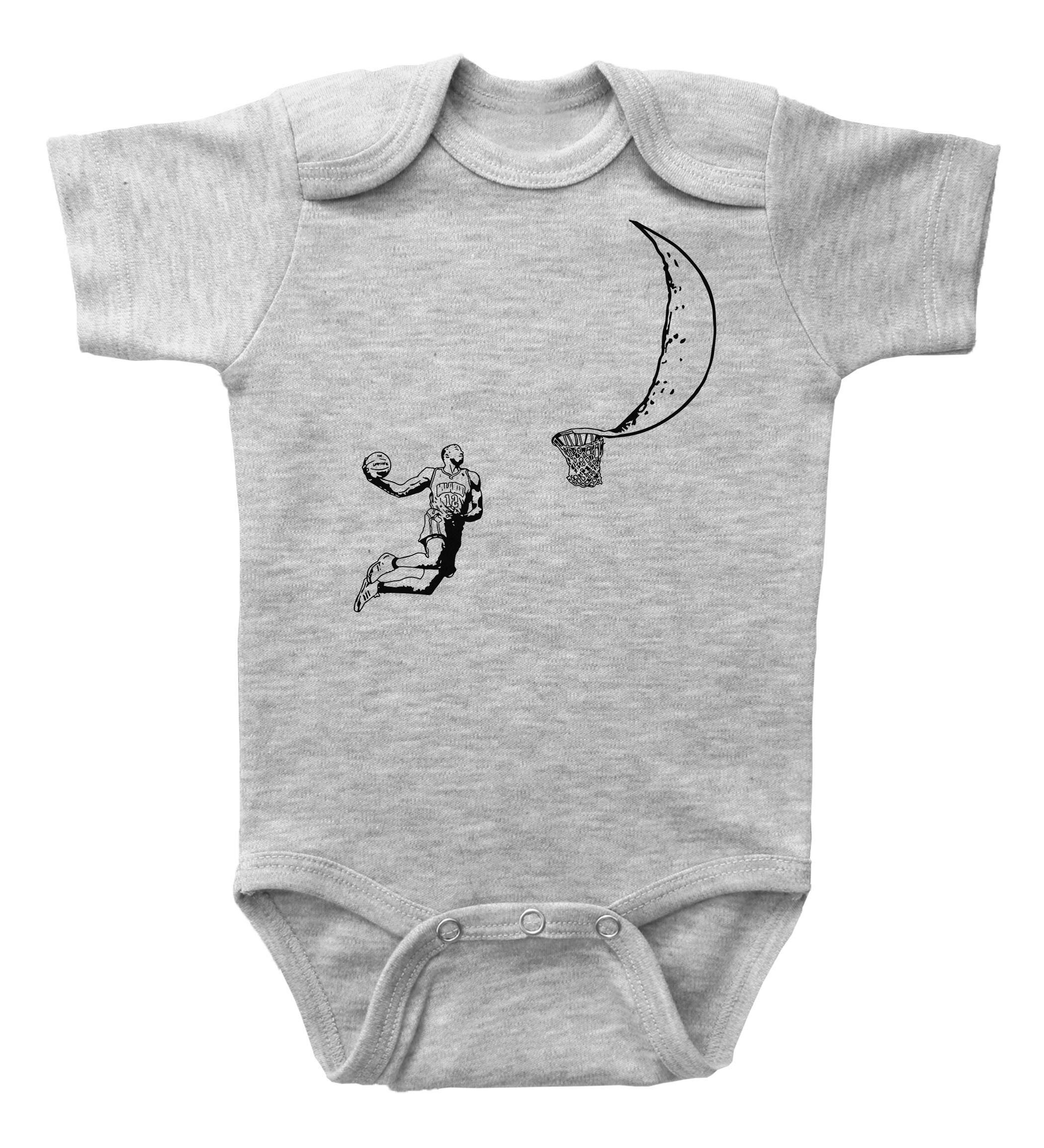 Basketball Onesies MOON DUNK Baby Bodysuit Baby Shower Etsy