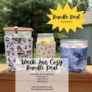 Weck Jar Cozy Bundle Deal 3 patterns! | Sewing Pattern | (PDF with video & cutting template) | confident beginner