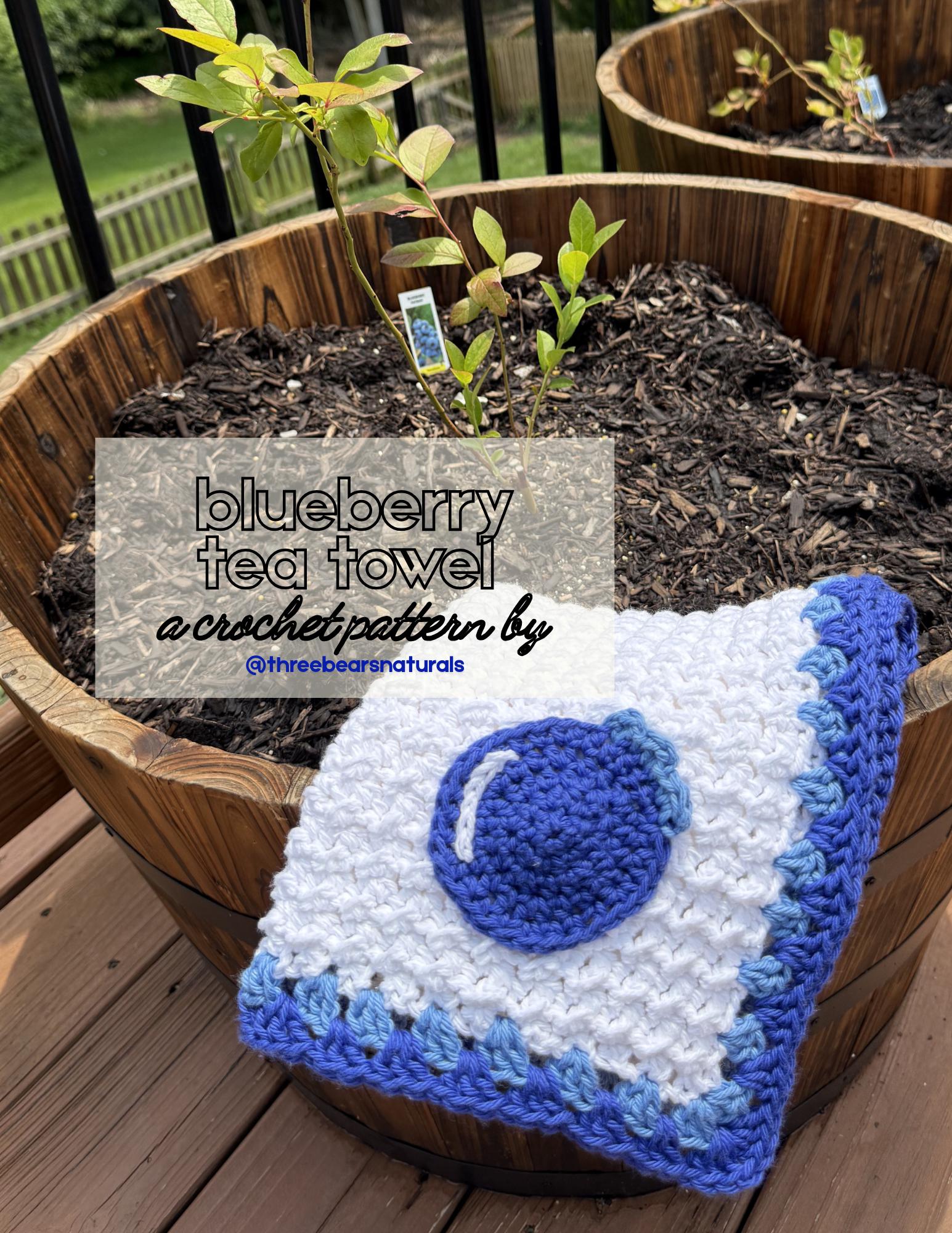 39 Blueberry Crochet Patterns for Fruit-Inspired Amigurumi, Keychains, Plushies, and More 29 Blueberry Tea Towel with videos confident beginner