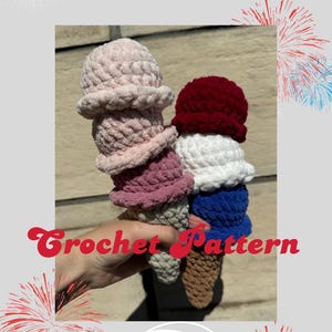 Häkelanleitung Eistüte | US-Begriffe in englischer Sprache | Vierter Juli | Sommergenuss | Eiscreme Plüschi | Gehäkeltes Plüschi | Marktprep