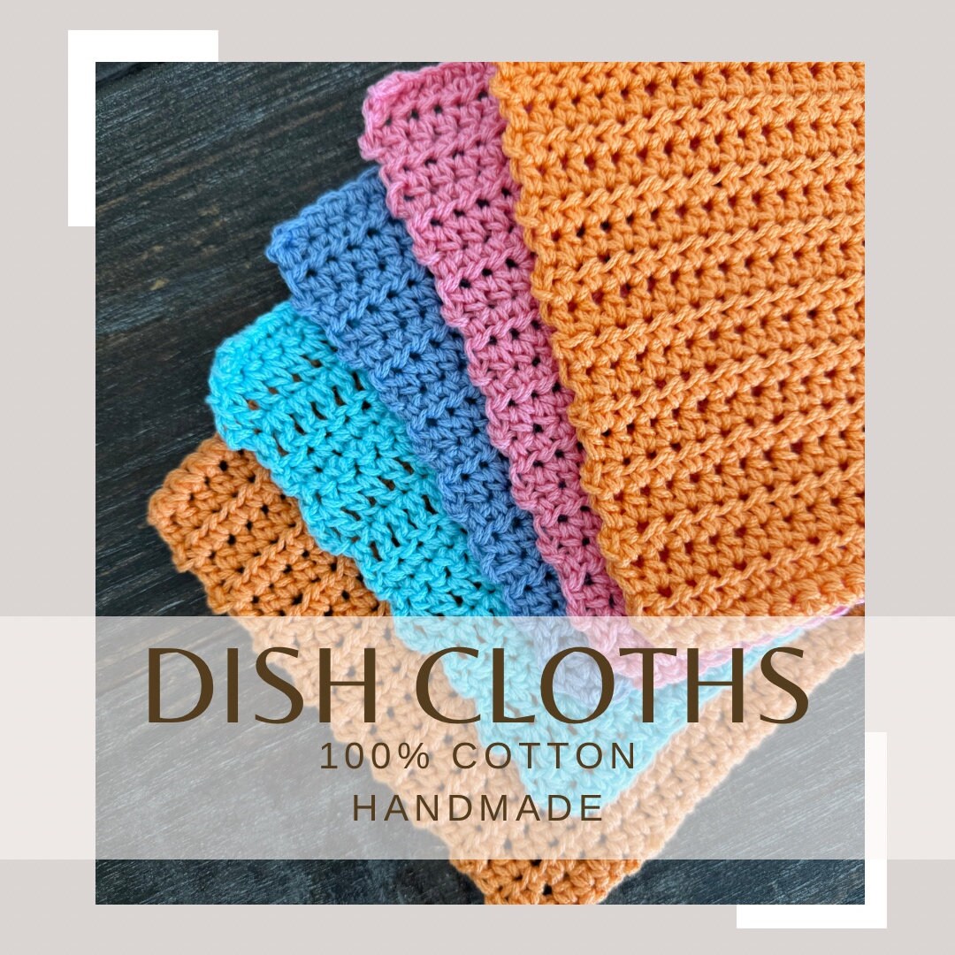 Crochet Dish Cloths, Crochet Wash Cloths, 100% Cotton, Crochet Dish Rag,  Wash Rags approx 8x8, Mother's Day gift