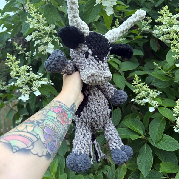 Peluche Texas Longhorn fait main : Amigurumi Cow Lovey, 40 cm (15 po.)