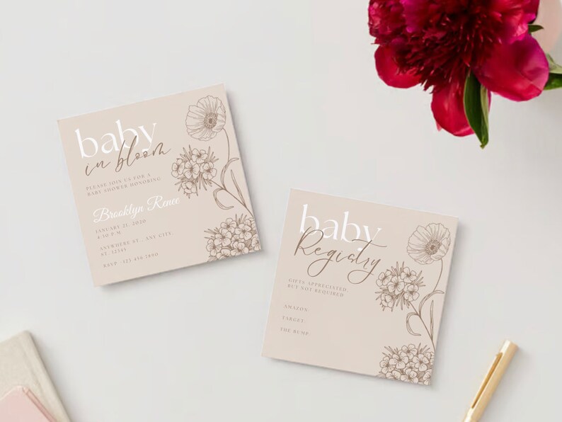 Digital Download // Baby Shower Invitation // Template // Etsy