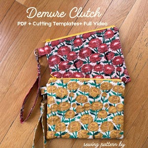 Demure Clutch Sewing Pattern: Beginner Friendly (PDF with Video and Cutting Templates)