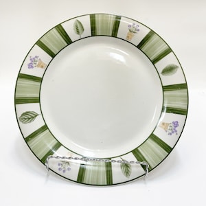 Farberware Flower Garden Dinner Plate 2117 10&quot; China Plates, Green Dinner Plates,