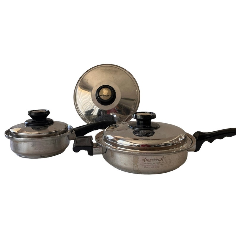 Vintage Kitchen Craft by West Bend, Americraft Cookware, Stainless