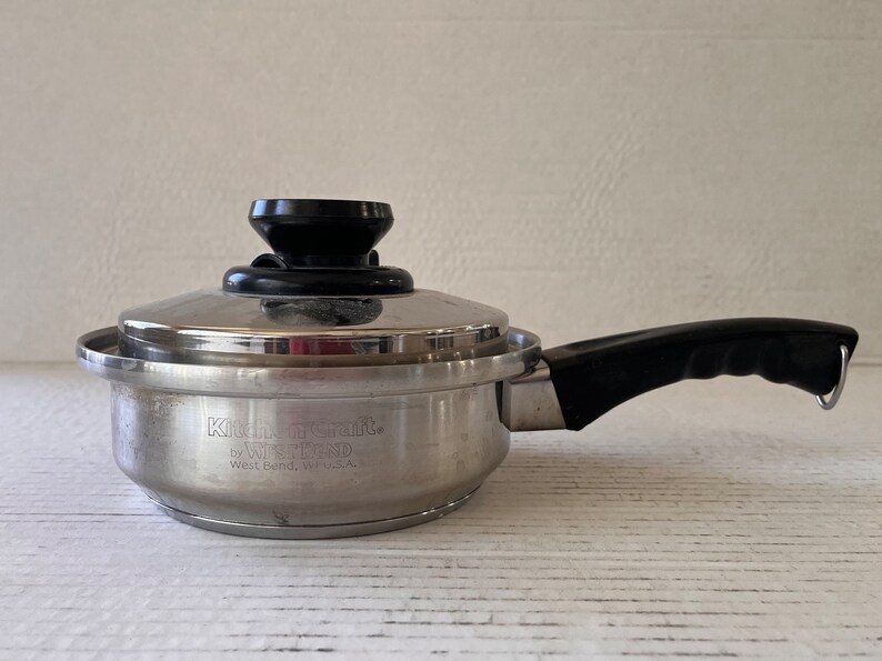 Vintage Kitchen Craft by West Bend, Americraft Cookware, Stainless Steel Saucepan, USA Cookware