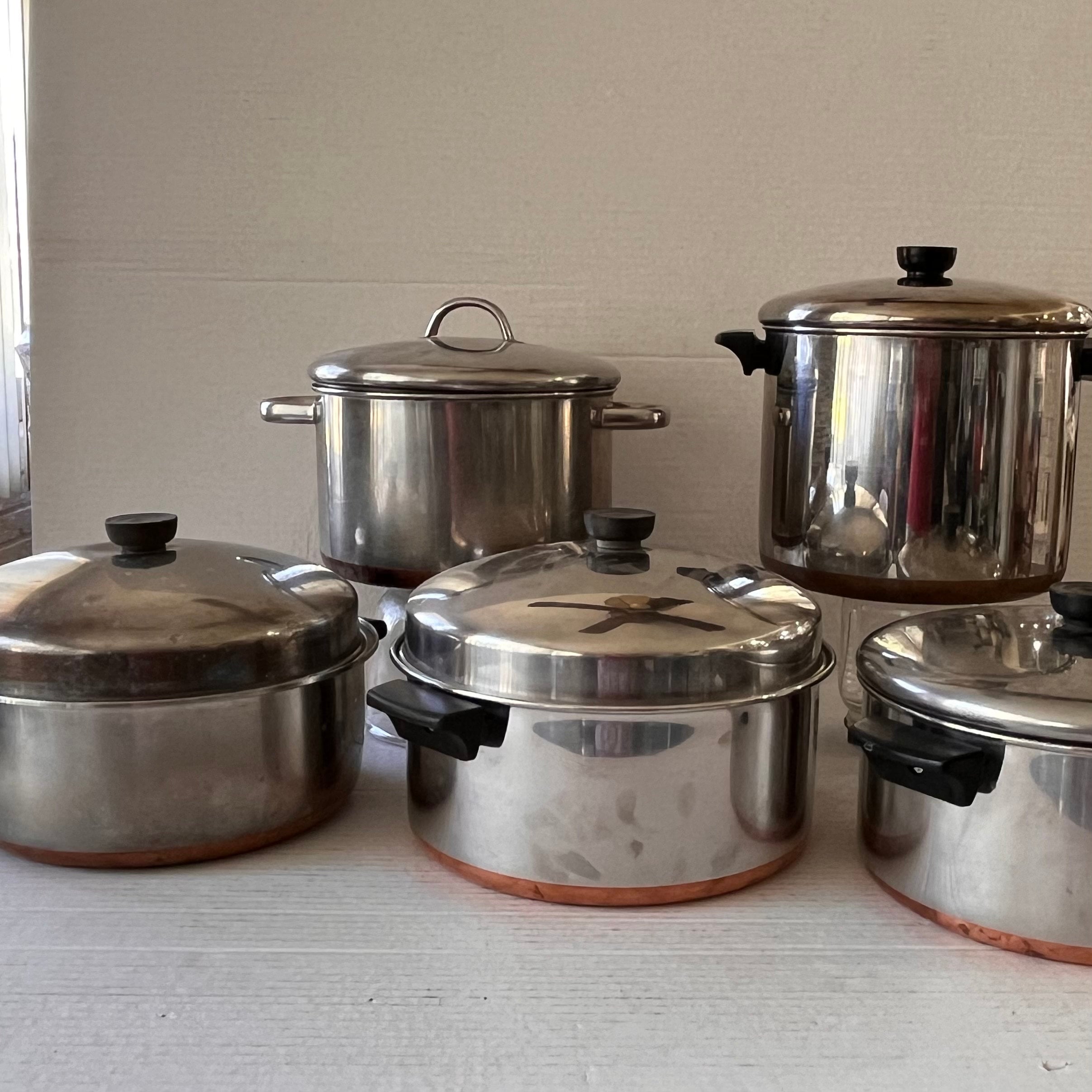 Revere Ware 1801 Copper Bottom Cookware, Copper Stockpot, USA Cookware, Dutch Oven Copper Pot