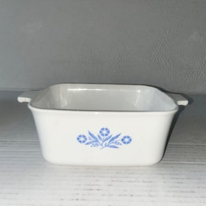 Vintage Corning Ware, Blue Cornflower, Milk White Glass Ovenware, Loaf Pan, Bake Broil, Tray, Pie Plate, Roaster, Plate, Corning Bakeware P-4-B 1.5 QT Baker
