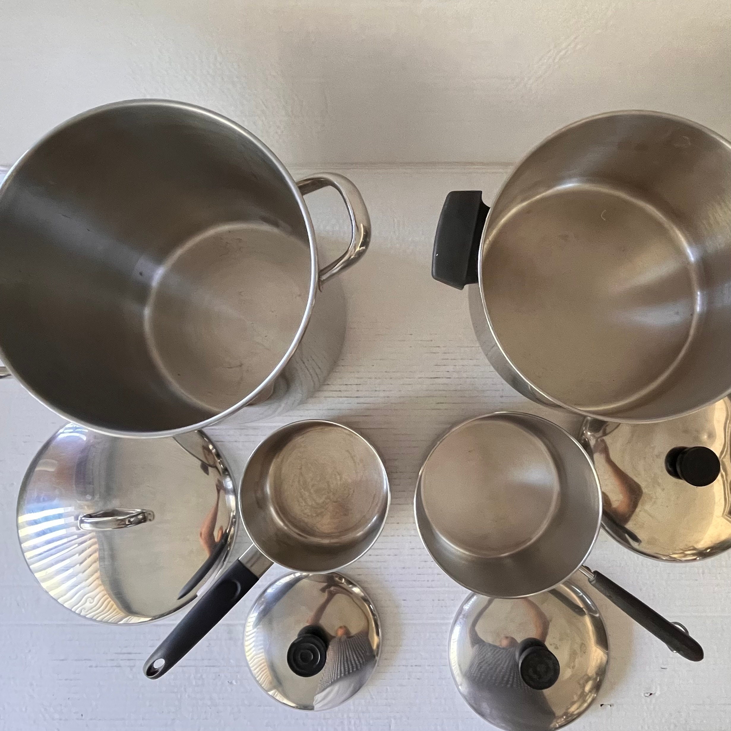 1801 Revere Ware Pans, Stainless Steel Copper Core Cookware, 1801