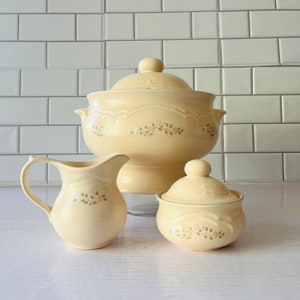 Pfaltzgraff Remembrance, Soup Taureen, Creamer, Sugar Bowl, Coffee, Tea Serveware, USA Pottery, Gifts for her, Home