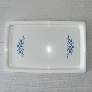 Vintage Corning Ware, Blue Cornflower, Milk White Glass Ovenware, Loaf Pan, Bake Broil, Tray, Pie Plate, Roaster, Plate, Corning Bakeware P-35-B Broil Bake