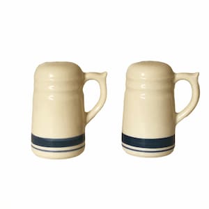 Salt and Pepper Shakers,  Beer Stein Salt and Pepper Shaker, Stoneware Shakers, Mug Salt Shaker, Mug Pepper Shaker, Robroy Shakers # 639