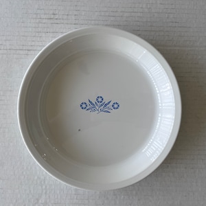 Vintage Corning Ware, Blue Cornflower, Milk White Glass Ovenware, Loaf Pan, Bake Broil, Tray, Pie Plate, Roaster, Plate, Corning Bakeware P-309 Pie Plate