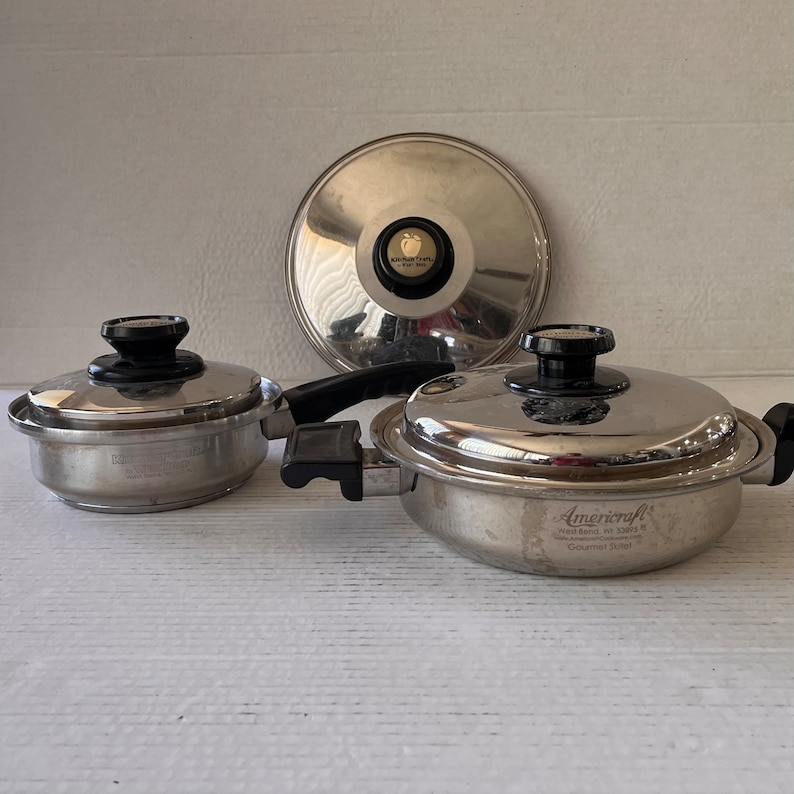 Vintage Kitchen Craft by West Bend, Americraft Cookware, Stainless Steel Saucepan, USA Cookware