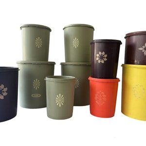 Tupperware Snackeepers Stackable Canister, Apple Green, Daffodil, Tangerine,  Vintage Kitchen Containers, Vintage 1970 Nesting Jars