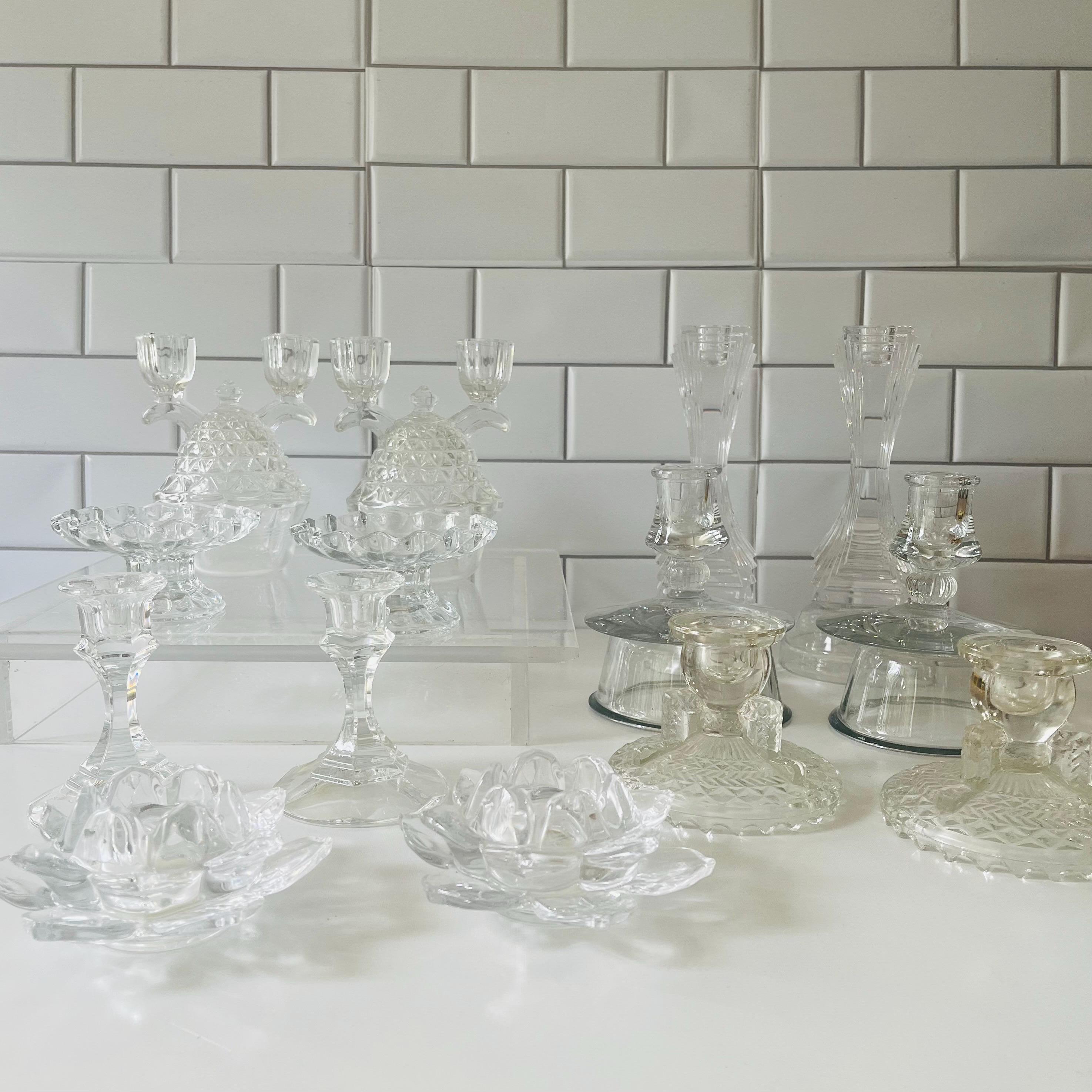 Vintage Crystal Taper Candle Holder