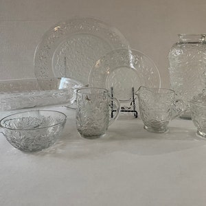 Princess House Fantasia Crystal, Frosted Fantasia, Luncheon Plate, Soup Bowl, Torte Plate, Sugar Creamer Set, Mug, Baking Pan, Flower Vase