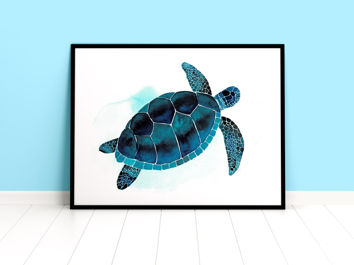 Turtle print for kids Sea Turtle wall art Home decor | Etsy