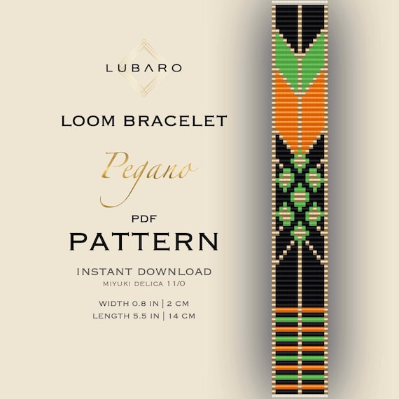 Halloween Loom Bead Bracelet Pattern: Spooky Miyuki Delica (PDF Pattern) - Pegano