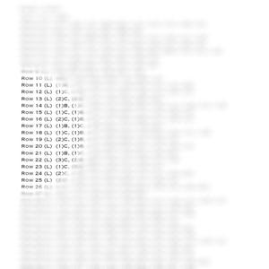 以下が含まれることがあります： 数字と文字が書かれた行のリスト。座席表か目次かもしれません。