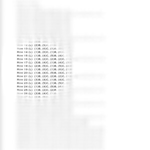May include: A black and white image of a grid with numbers and letters. The grid is labeled "Row" and each row has a number and a letter. The numbers and letters are in a pattern.